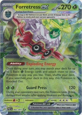 Pokemon - Forretress ex - 002/091 - Ultra Rare - Paldean Fates Series - Top CollectiblesCollectible CardsPokémon