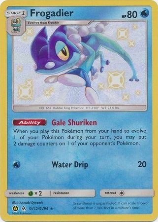 Pokemon - Frogadier - SV12/SV94 - Shiny Rare - Hidden Fates Series - Top CollectiblesCollectible CardsPokémon