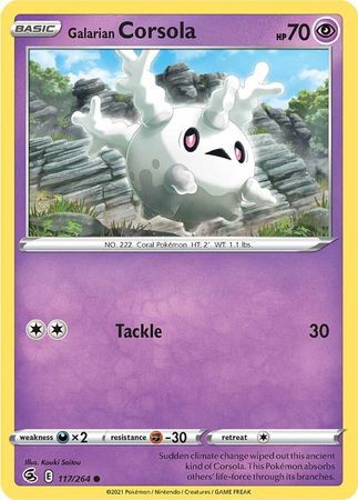 Pokemon - Galarian Corsola - 117/264 - Common - Sword &amp; Shield: Fusion Strike Series - Top CollectiblesCollectible CardsPokémon