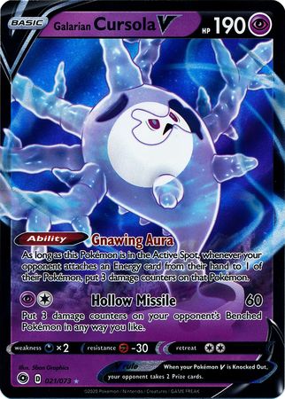 Pokemon - Galarian Cursola V - 021/073 - Ultra Rare - Champion's Path Series - Top CollectiblesCollectible CardsPokémon