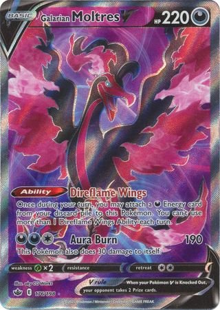Pokemon - Galarian Moltres V - 176/198 - Full Art Ultra Rare - Sword &amp; Shield: Chilling Reign Series - Top CollectiblesCollectible CardsPokémon