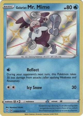 Pokemon - Galarian Mr. Mime - SV20/SV122 - Shiny Rare - Shining Fates Series - Top CollectiblesCollectible CardsPokémon