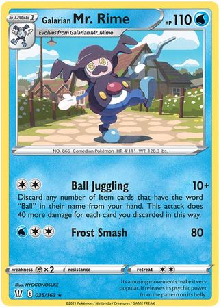 Pokemon - Galarian Mr. Rime - 035/163 - Rare - Sword & Shield: Battle Styles Singles - Top CollectiblesCollectible CardsPokémon