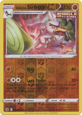 Pokemon - Galarian Sirfetch'd - 079/198 - Rare Reverse Holo - Sword & Shield: Chilling Reign Series - Top CollectiblesCollectible CardsPokémon