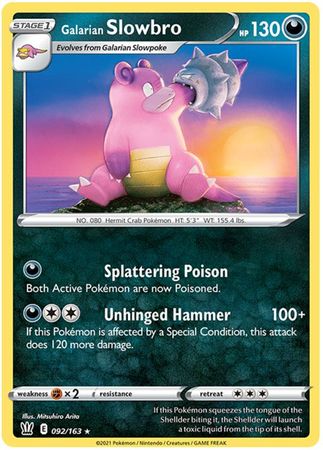 Pokemon - Galarian Slowbro - 092/163 - Rare - Sword & Shield: Battle Styles Singles - Top CollectiblesCollectible CardsPokémon