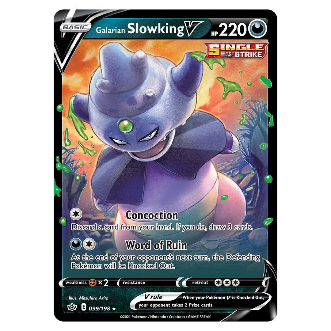 Pokemon - Galarian Slowking V - 99 - Rare Holo V - Chilling Reign - Top CollectiblesPokémon SinglePokémon