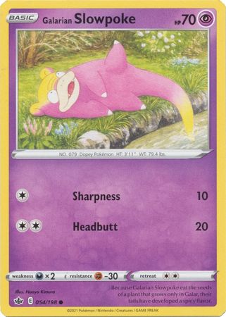 Pokemon - Galarian Slowpoke - 054/198 - Common - Sword & Shield: Chilling Reign Series - Top CollectiblesCollectible CardsPokémon