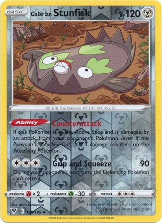 Pokemon - Galarian Stunfisk - 125/185 - Uncommon Reverse Holo - Sword & Shield: Vivid Voltage Series - Top CollectiblesCollectible CardsPokémon