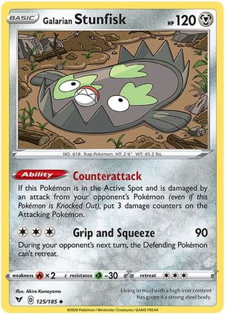 Pokemon - Galarian Stunfisk - 125/185 - Uncommon - Sword & Shield: Vivid Voltage Series - Top CollectiblesCollectible CardsPokémon