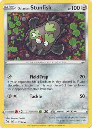 Pokemon - Galarian Stunfisk - 127/196 - Uncommon - Sword &amp; Shield: Lost Origin Series - Top CollectiblesCollectible CardsPokémon