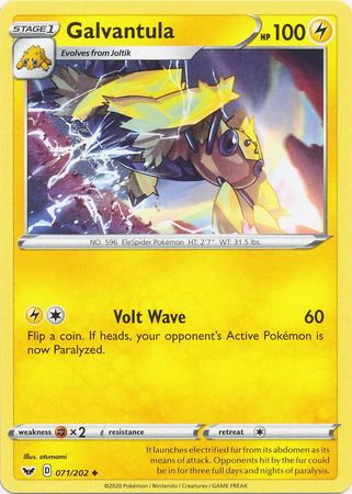 Pokemon - Galvantula - 071/202 - Uncommon - Sword & Shield: Base Set Series - Top CollectiblesCollectible CardsPokémon