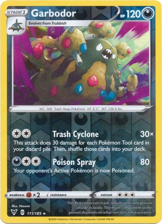 Pokemon - Garbodor - 111/185 - Rare Reverse Holo - Sword & Shield: Vivid Voltage Series - Top CollectiblesCollectible CardsPokémon