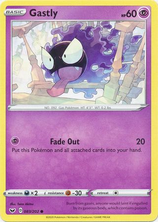 Pokemon - Gastly - 083/202 - Common - Sword &amp; Shield: Base Set Series - Top CollectiblesCollectible CardsPokémon