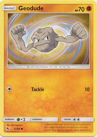 Pokemon - Geodude - 33/68 - Common - Hidden Fates Series - Top CollectiblesCollectible CardsPokémon