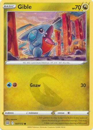 Pokemon - Gible - 107/172 - Common - Sword &amp; Shield: Brilliant Stars Series - Top CollectiblesCollectible CardsPokémon