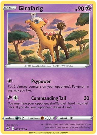 Pokemon - Girafarig - 065/185 - Uncommon - Sword & Shield: Vivid Voltage Series - Top CollectiblesCollectible CardsPokémon