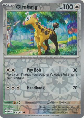 Pokemon - Girafarig - 154/193 - Common Reverse Holo - Scarlet &amp; Violet: Paldea Evolved Series - Top CollectiblesCollectible CardsPokémon