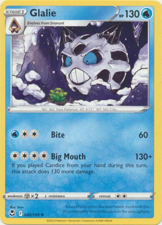 Pokemon - Glalie - 042/195 - Uncommon - Sword &amp; Shield: Silver Tempest Series - Top CollectiblesCollectible CardsPokémon