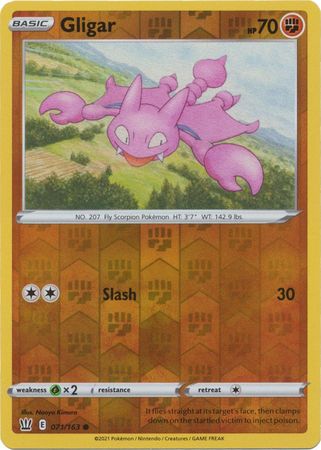 Pokemon - Gligar - 071/163 - Common Reverse Holo - Sword &amp; Shield: Battle Styles Singles - Top CollectiblesCollectible CardsPokémon