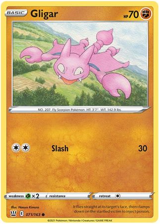 Pokemon - Gligar - 071/163 - Common - Sword &amp; Shield: Battle Styles Singles - Top CollectiblesCollectible CardsPokémon