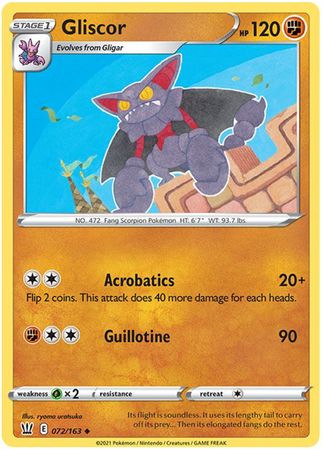 Pokemon - Gliscor - 072/163 - Uncommon - Sword &amp; Shield: Battle Styles Singles - Top CollectiblesCollectible CardsPokémon