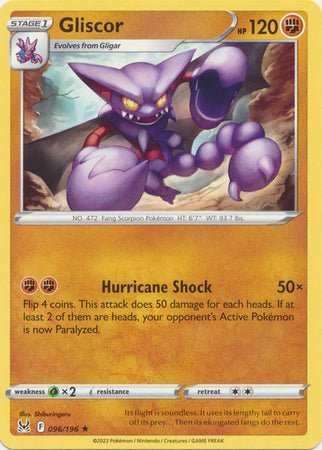 Pokemon - Gliscor - 096/196 - Rare - Sword &amp; Shield: Lost Origin Series - Top CollectiblesCollectible CardsPokémon