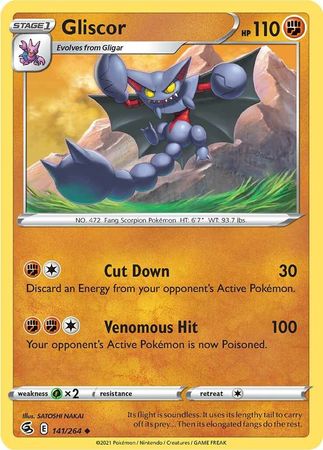 Pokemon - Gliscor - 141/264 - Uncommon - Sword &amp; Shield: Fusion Strike Series - Top CollectiblesCollectible CardsPokémon
