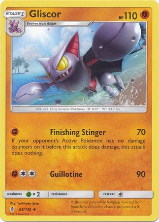 Pokemon - Gliscor - 68/145 - Uncommon - Sun &amp; Moon: Guardians Rising Series - Top CollectiblesCollectible CardsPokémon