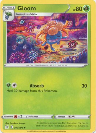 Pokemon - Gloom - 002/196 - Uncommon - Sword &amp; Shield: Lost Origin Series - Top CollectiblesCollectible CardsPokémon