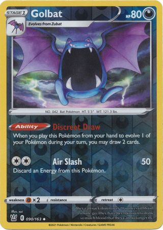 Pokemon - Golbat - 090/163 - Uncommon Reverse Holo - Sword &amp; Shield: Battle Styles Singles - Top CollectiblesCollectible CardsPokémon