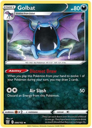 Pokemon - Golbat - 090/163 - Uncommon - Sword &amp; Shield: Battle Styles Singles - Top CollectiblesCollectible CardsPokémon