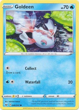 Pokemon - Goldeen - 046/202 - Common - Sword &amp; Shield: Base Set Series - Top CollectiblesCollectible CardsPokémon