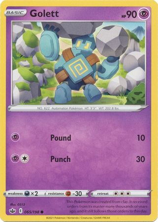 Pokemon - Golett - 065/198 - Common - Sword &amp; Shield: Chilling Reign Series - Top CollectiblesCollectible CardsPokémon