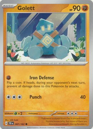 Pokemon - Golett - 087/162 - Common - Scarlet & Violet: Temporal Forces Singles - Top CollectiblesCollectible CardsPokémon