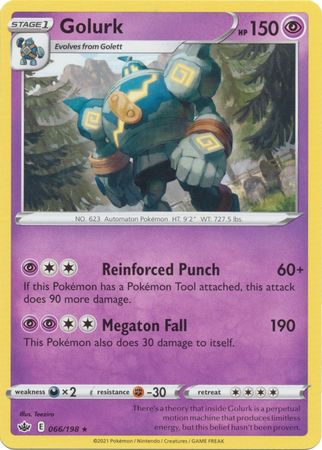 Pokemon - Golurk - 066/198 - Rare - Sword & Shield: Chilling Reign Series - Top CollectiblesCollectible CardsPokémon