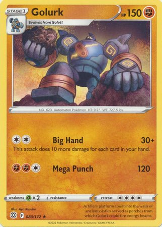 Pokemon - Golurk - 083/172 - Rare - Sword &amp; Shield: Brilliant Stars Series - Top CollectiblesCollectible CardsPokémon
