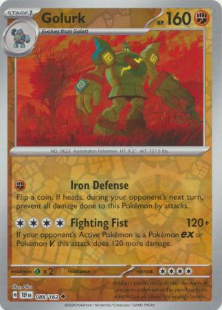 Pokemon - Golurk - 088/162 - Uncommon Reverse Holo - Scarlet & Violet: Temporal Forces Singles - Top CollectiblesCollectible CardsPokémon