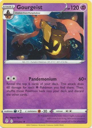 Pokemon - Gourgeist - 077/203 - Rare - Sword &amp; Shield: Evolving Skies Series - Top CollectiblesCollectible CardsPokémon