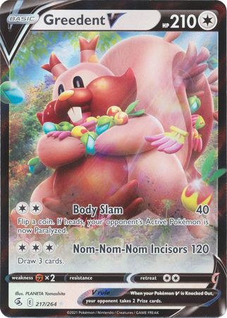 Pokemon - Greedent V - 217/264 - Ultra Rare - Sword &amp; Shield: Fusion Strike Series - Top CollectiblesCollectible CardsPokémon