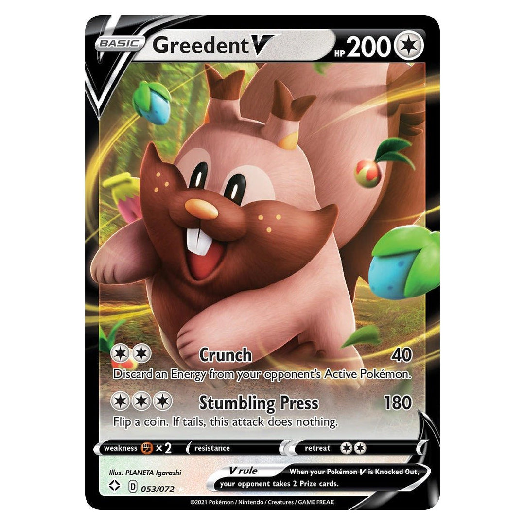 Pokemon - Greedent V - 53 - Rare Holo V - Shining Fates - Top CollectiblesPokémon SinglePokémon