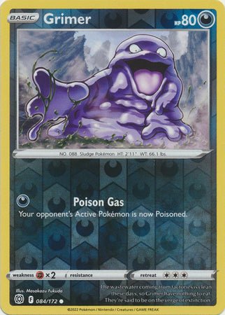 Pokemon - Grimer - 084/172 - Common Reverse Holo - Sword &amp; Shield: Brilliant Stars Series - Top CollectiblesCollectible CardsPokémon