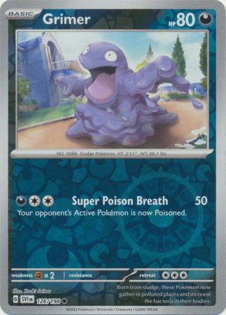 Pokemon - Grimer - 126/198 - Common Reverse Holo - Scarlet & Violet (Base Set) Series - Top CollectiblesCollectible CardsPokémon