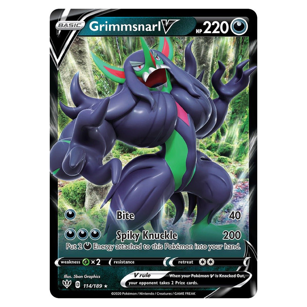 Pokemon - Grimmsnarl V - 114 - Rare Holo V - Darkness Ablaze - Top CollectiblesPokémon SinglePokémon