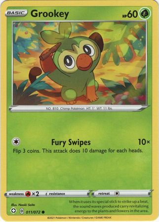 Pokemon - Grookey - 011/072 - Common - Shining Fates Series - Top CollectiblesCollectible CardsPokémon