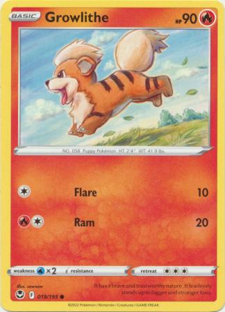 Pokemon - Growlithe - 019/195 - Common - Sword &amp; Shield: Silver Tempest Series - Top CollectiblesCollectible CardsPokémon