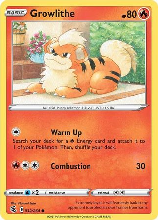 Pokemon - Growlithe - 032/264 - Common - Sword & Shield: Fusion Strike Series - Top CollectiblesCollectible CardsPokémon