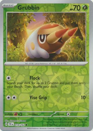 Pokemon - Grubbin - 018/162 - Common Reverse Holo - Scarlet &amp; Violet: Temporal Forces Singles - Top CollectiblesCollectible CardsPokémon