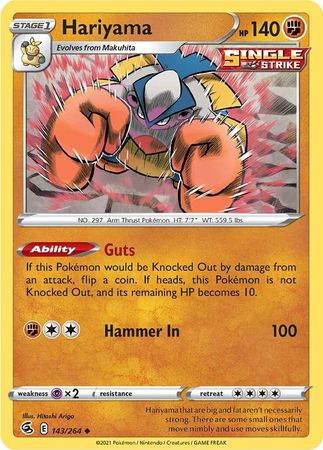 Pokemon - Hariyama - 143/264 - Uncommon - Sword &amp; Shield: Fusion Strike Series - Top CollectiblesCollectible CardsPokémon