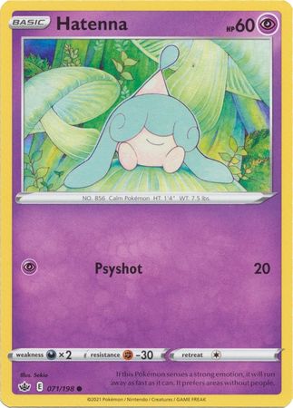Pokemon - Hatenna - 071/198 - Common - Sword &amp; Shield: Chilling Reign Series - Top CollectiblesCollectible CardsPokémon