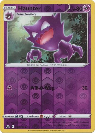 Pokemon - Haunter - 056/198 - Uncommon Reverse Holo - Sword & Shield: Chilling Reign Series - Top CollectiblesCollectible CardsPokémon